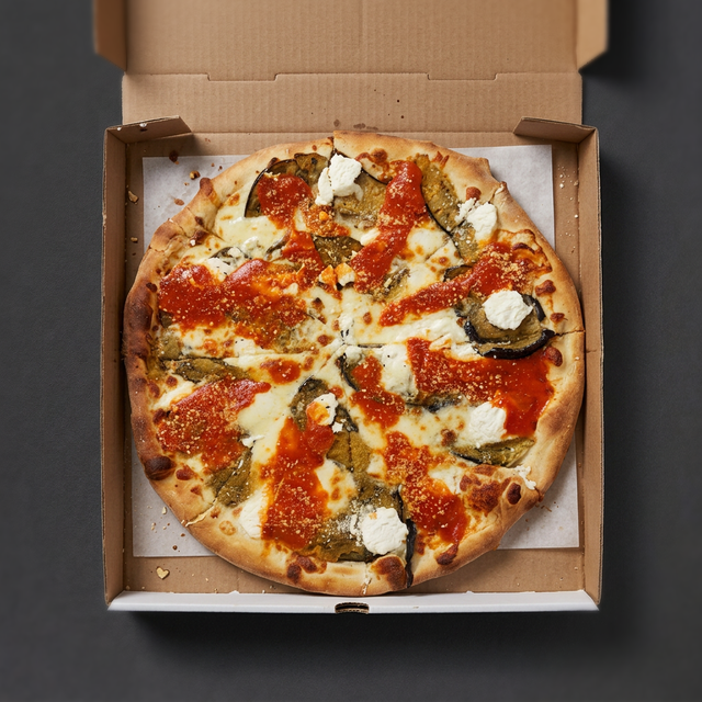 Eggplant Rollatini White Pizza.