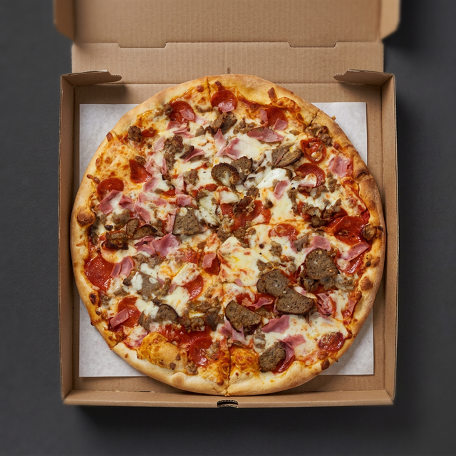 Meat Lovers Gourmet Pizza.